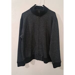 Bonobos mens large full zip fleece lined sweater dark heathered gray